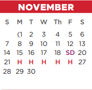 District School Academic Calendar for High Pointe Elementary for November 2021