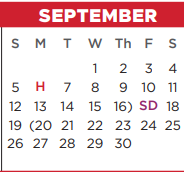 District School Academic Calendar for Bessie Coleman Middle School for September 2021