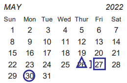 District School Academic Calendar for Celina Elementary for May 2022