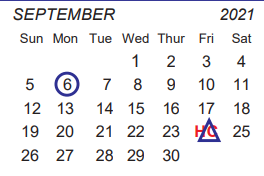 District School Academic Calendar for Celina Elementary for September 2021