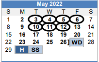 District School Academic Calendar for Center Point Aep for May 2022