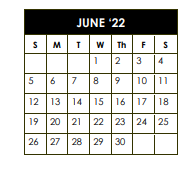 District School Academic Calendar for Centerville Elementary for June 2022