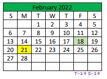 District School Academic Calendar for Central Junior High for February 2022
