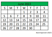 District School Academic Calendar for Central Primary for June 2022
