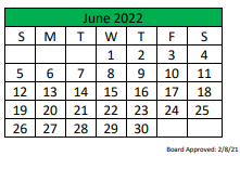 District School Academic Calendar for Central Elementary for June 2022