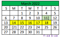 District School Academic Calendar for Central Primary for March 2022