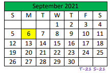 District School Academic Calendar for Central Elementary for September 2021