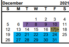 District School Academic Calendar for Nacogdoches Co Alternative Coop for December 2021