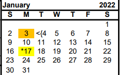 District School Academic Calendar for Nacogdoches Co Alternative Coop for January 2022