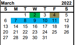 District School Academic Calendar for Nacogdoches Co Alternative Coop for March 2022