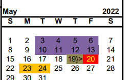 District School Academic Calendar for Nacogdoches Co Alternative Coop for May 2022