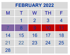District School Academic Calendar for Jjaep Disciplinary School for February 2022