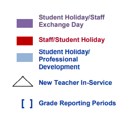 District School Academic Calendar Legend for Endeavor School