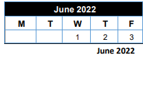 District School Academic Calendar for Wise El for June 2022