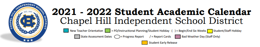 District School Academic Calendar for Wise El