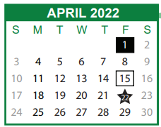 District School Academic Calendar for Mercer Middle School for April 2022