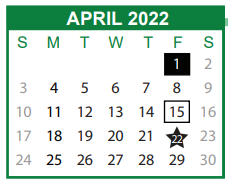 District School Academic Calendar for Myers Middle School for April 2022