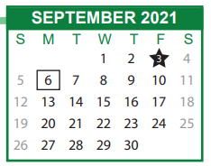 District School Academic Calendar for Derenne Middle School for September 2021