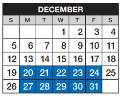 District School Academic Calendar for Cimarron Elementary School for December 2021