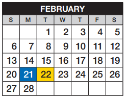 District School Academic Calendar for Creekside Elementary School for February 2022