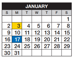 District School Academic Calendar for Laredo Middle School for January 2022