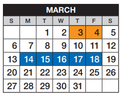 District School Academic Calendar for Campus Middle School for March 2022