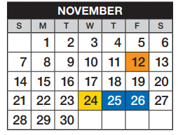 District School Academic Calendar for Meadow Point Elementary School for November 2021