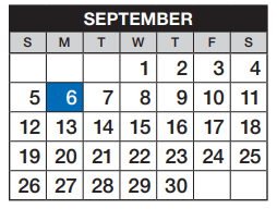 District School Academic Calendar for Laredo Middle School for September 2021