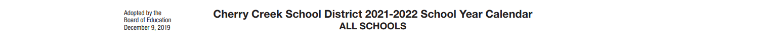 District School Academic Calendar for Cimarron Elementary School