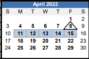 District School Academic Calendar for Western Branch Middle for April 2022