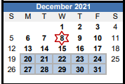 District School Academic Calendar for Edwin W. Chittum ELEM. for December 2021