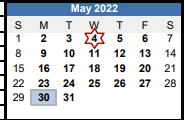 District School Academic Calendar for Deep Creek Middle for May 2022