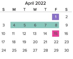 District School Academic Calendar for Clover Hill High for April 2022