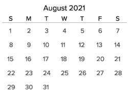 District School Academic Calendar for W. W. Gordon Elementary for August 2021