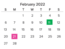 District School Academic Calendar for C. E. Curtis Elementary for February 2022