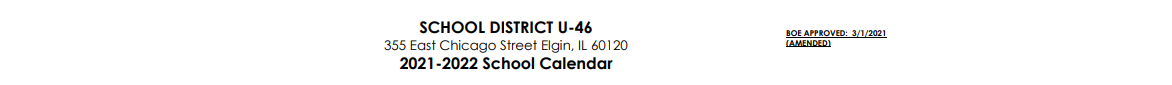 District School Academic Calendar for Bartlett High School