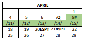 District School Academic Calendar for Caldwell Elementary Acad Of Math & Sci for April 2022