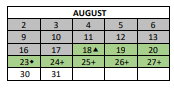 District School Academic Calendar for Caldwell Elementary Acad Of Math & Sci for August 2021