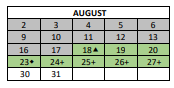 District School Academic Calendar for Linc Alternative High School for August 2021