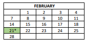 District School Academic Calendar for Salazar Elementary Bilingual Center for February 2022