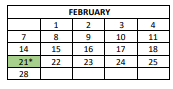 District School Academic Calendar for Caldwell Elementary Acad Of Math & Sci for February 2022