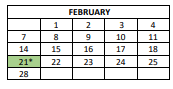 District School Academic Calendar for Brown R Elementary Community Acad for February 2022