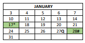 District School Academic Calendar for Blair Early Childhood Center for January 2022