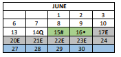 District School Academic Calendar for Castellanos Elementary School for June 2022