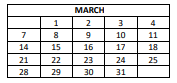 District School Academic Calendar for Galileo Elementary Math & Sci Schol Acd for March 2022