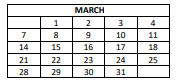 District School Academic Calendar for Caldwell Elementary Acad Of Math & Sci for March 2022