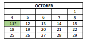 District School Academic Calendar for Higgins Elementary Community Academy for October 2021