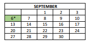 District School Academic Calendar for Kozminski Elementary Community Academy for September 2021