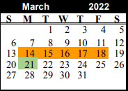 District School Academic Calendar for Chico High School for March 2022