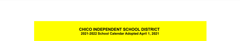 District School Academic Calendar for Chico High School